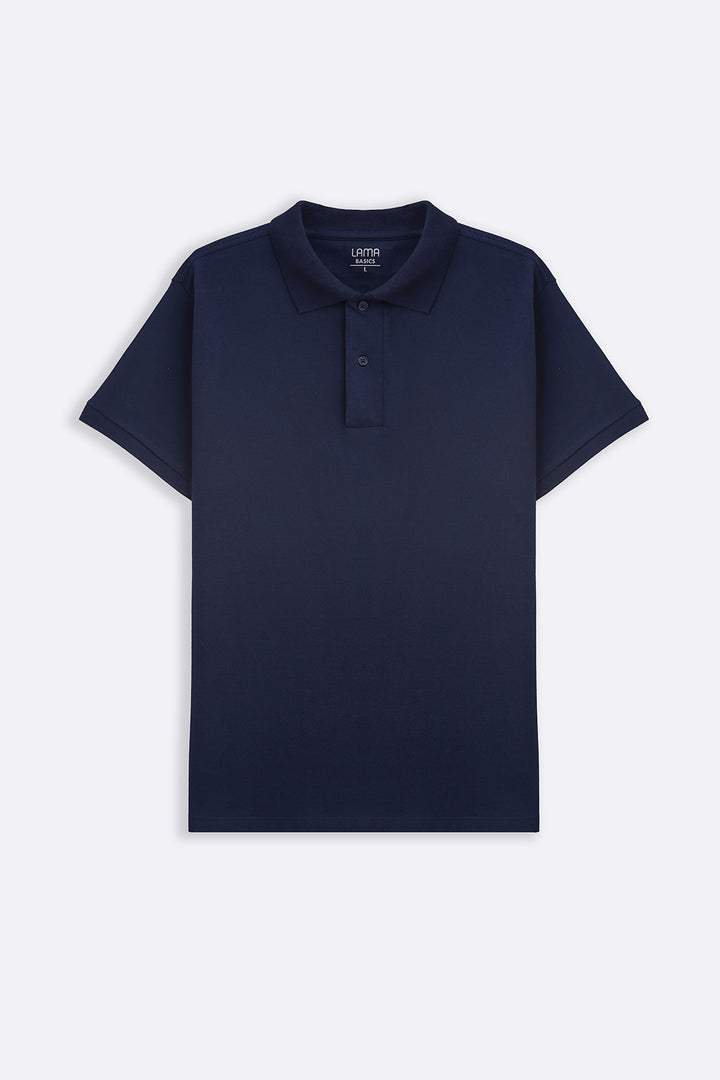 NAVY COTTON POLO SHIRT