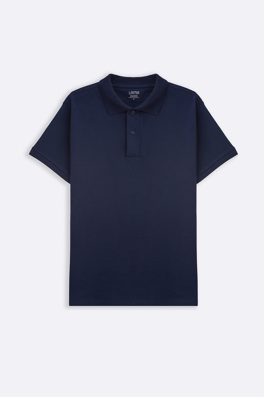 NAVY COTTON POLO SHIRT
