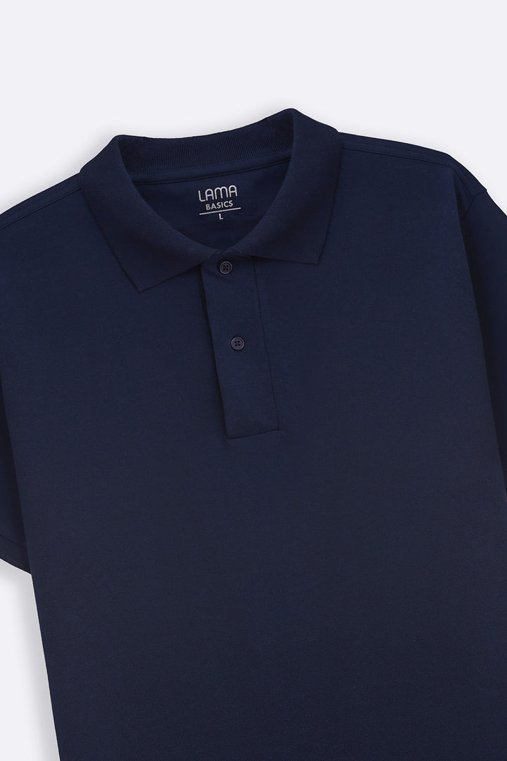 NAVY COTTON POLO SHIRT