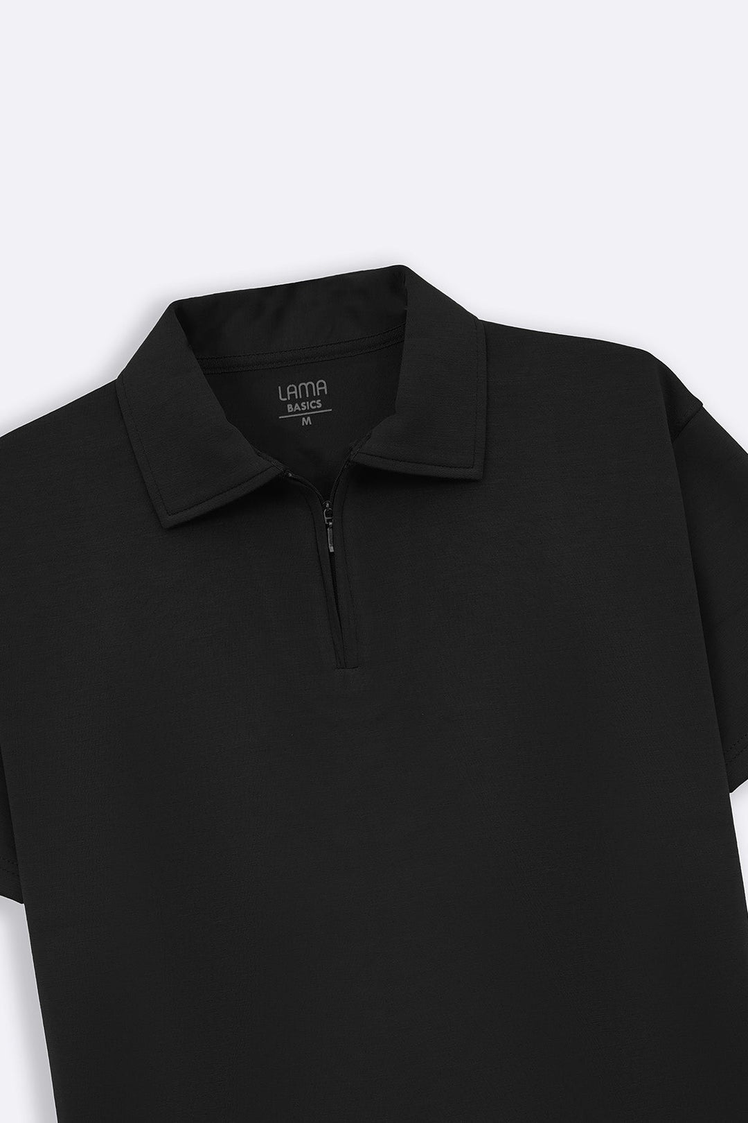 BLACK ZIPPER POLO