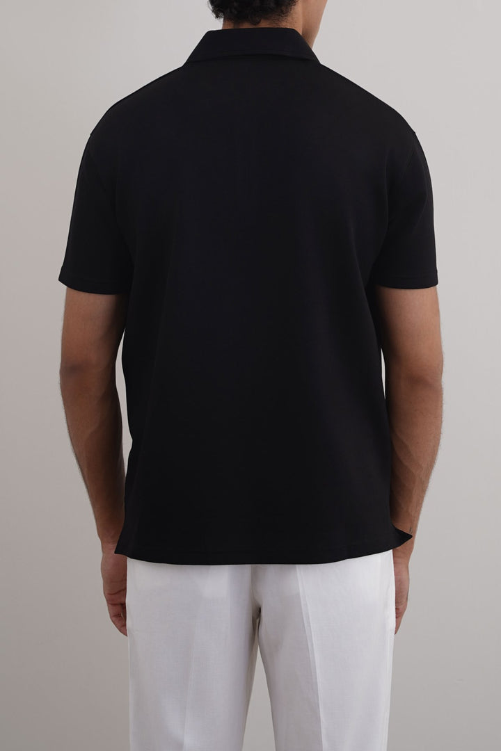 BLACK ZIPPER POLO