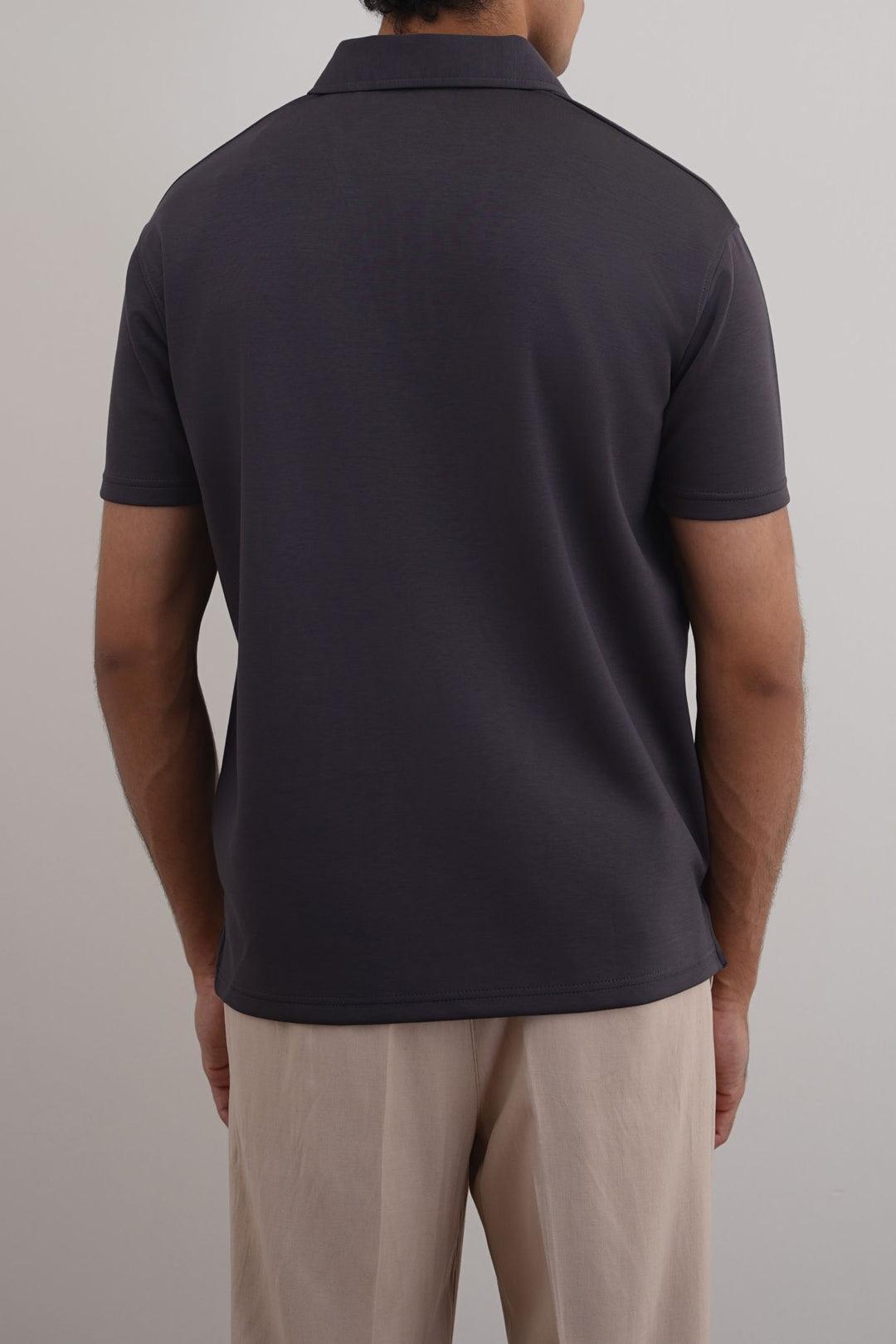 CHARCOAL ZIPPER POLO