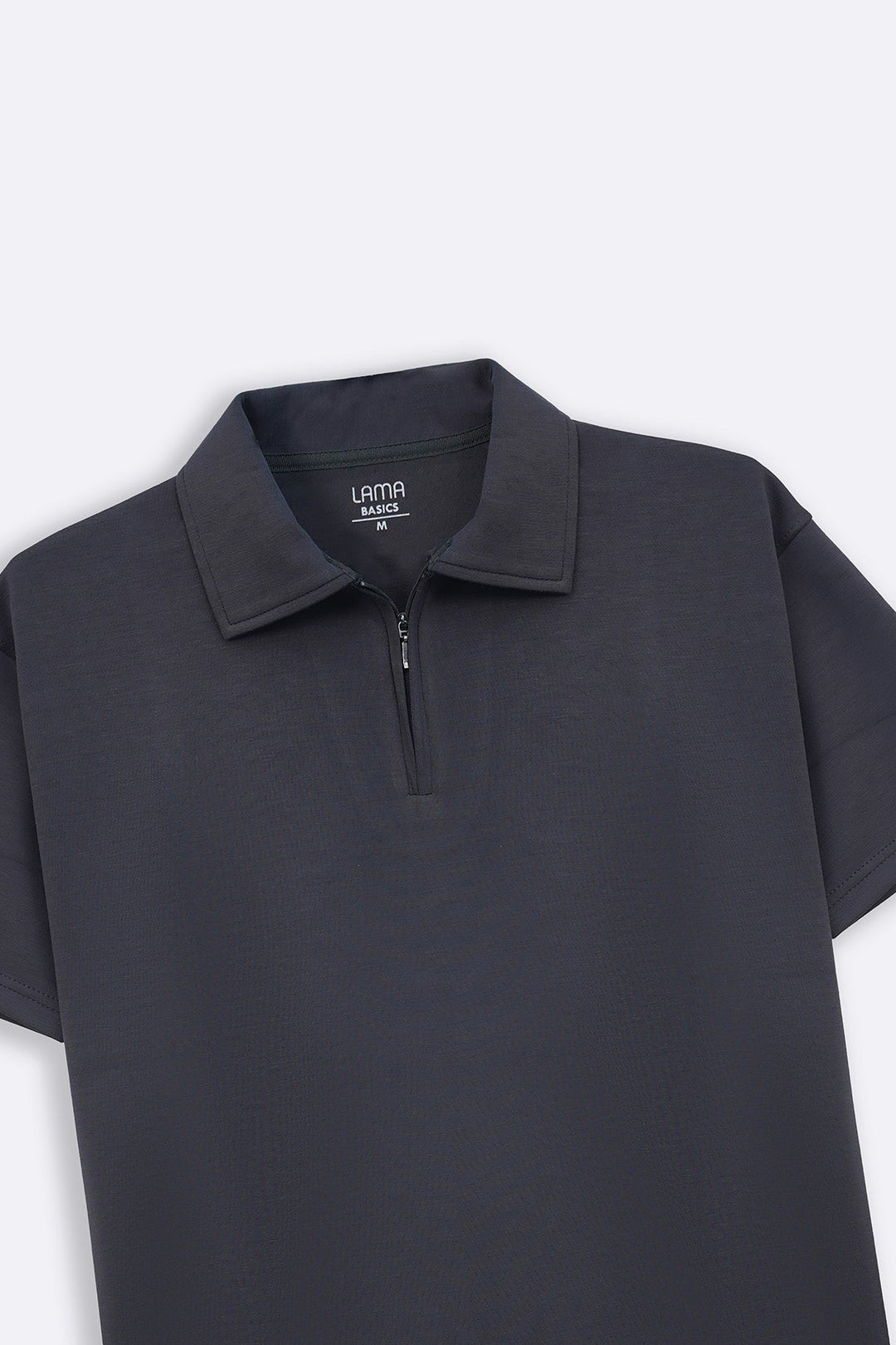CHARCOAL ZIPPER POLO