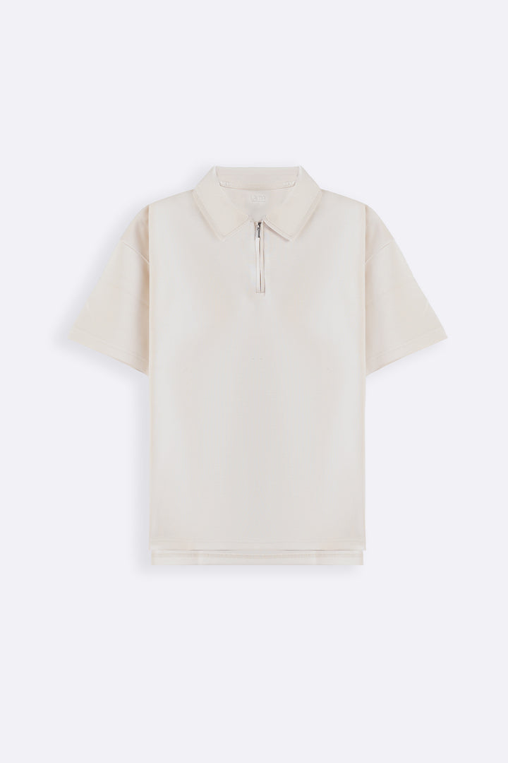 IVORY ZIPPER POLO