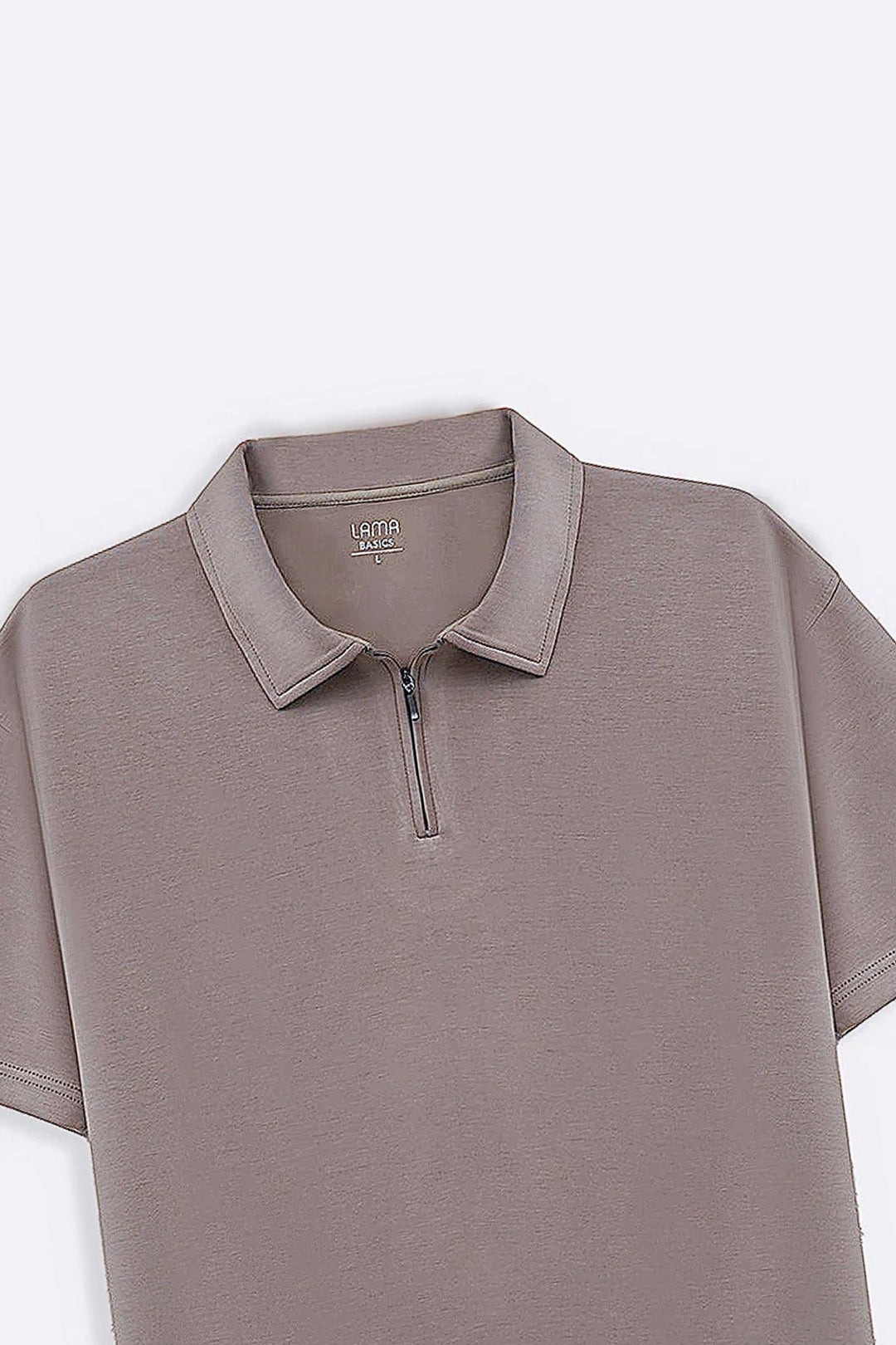 KHAKI ZIPPER POLO