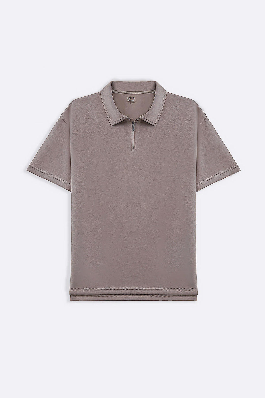 KHAKI ZIPPER POLO