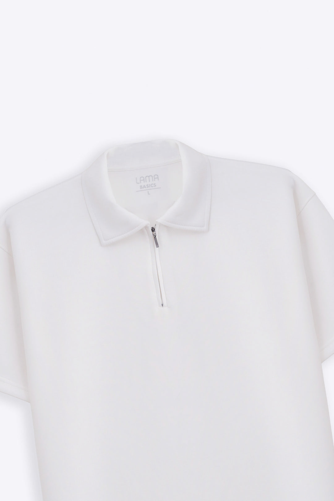 WHITE ZIPPER POLO