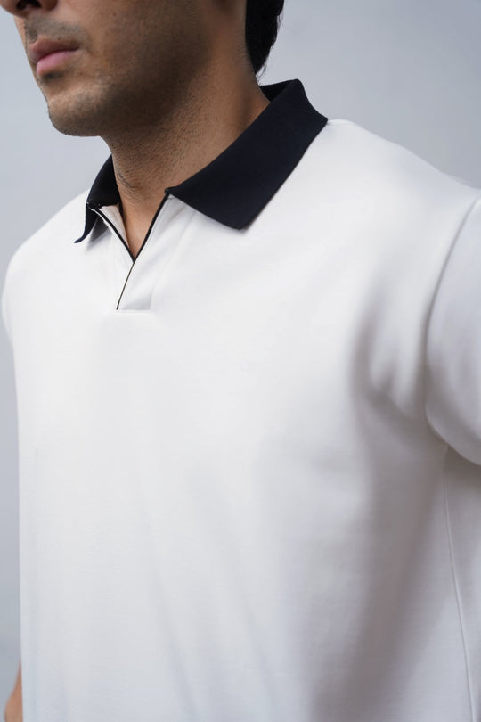 WHITE ACCENT COLLAR POLO