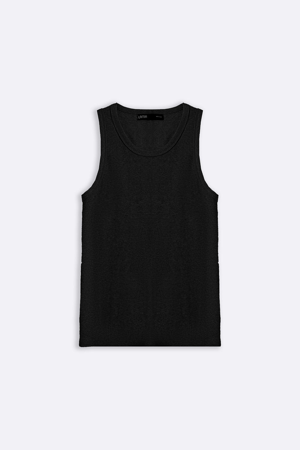 BLACK RIBBED TANK TOP