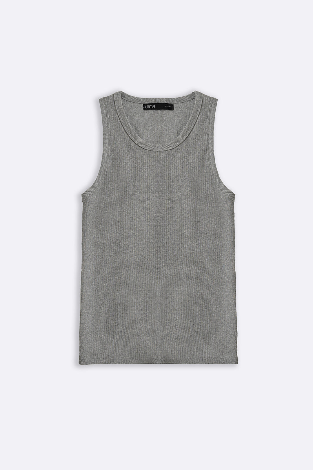 HEATHER GREY RIBBED TANK TOP