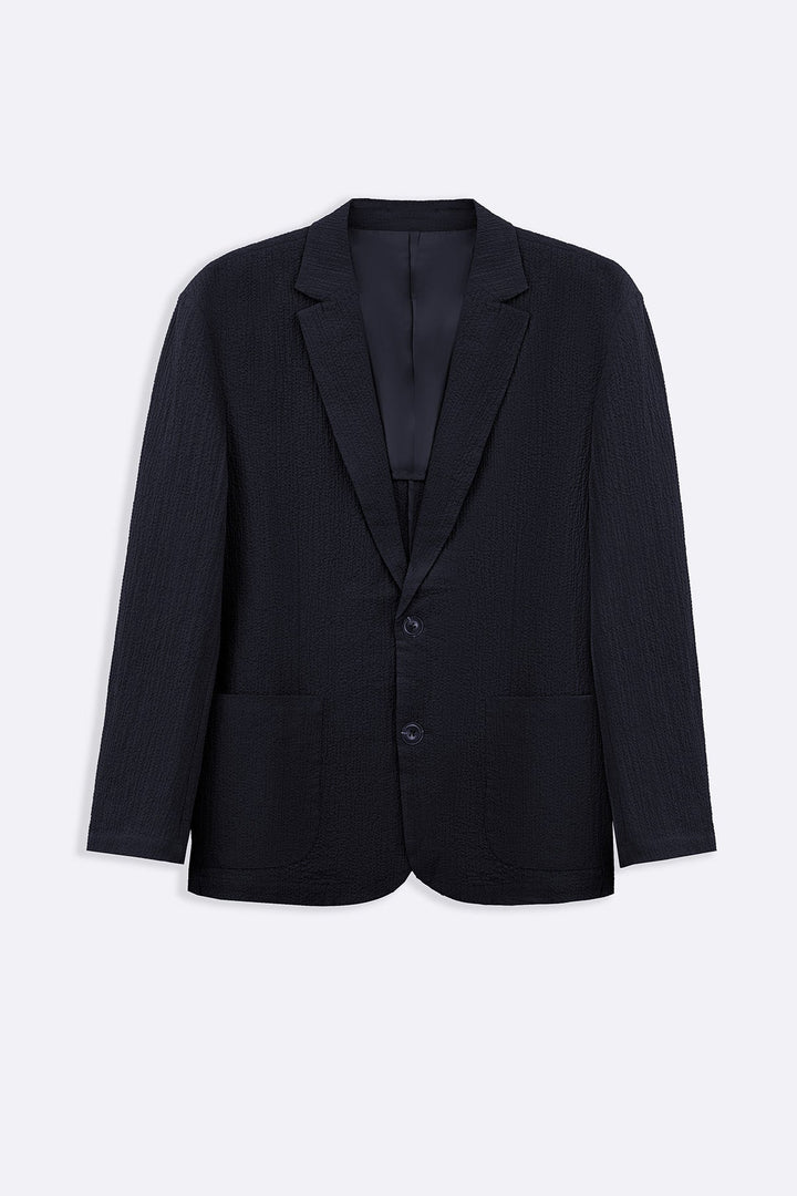 NAVY SEERSUCKER BLAZER