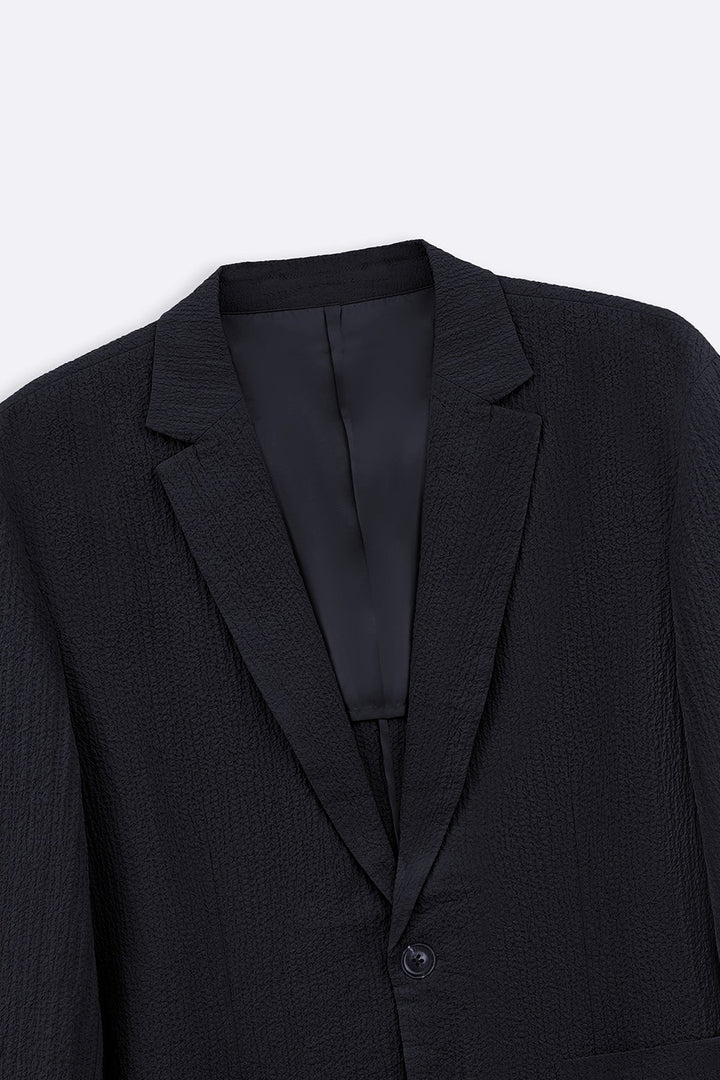 NAVY SEERSUCKER BLAZER