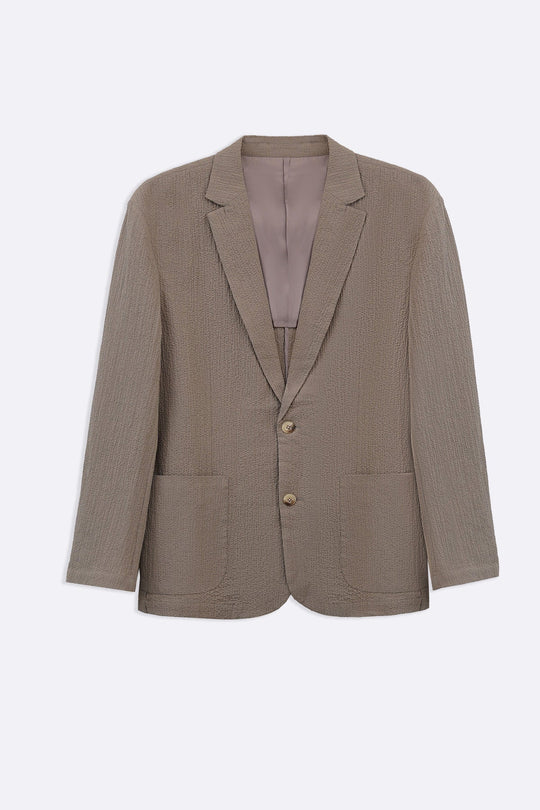 TAUPE SEERSUCKER BLAZER