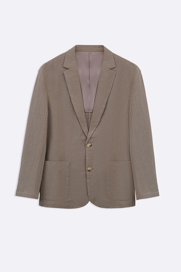 TAUPE SEERSUCKER BLAZER