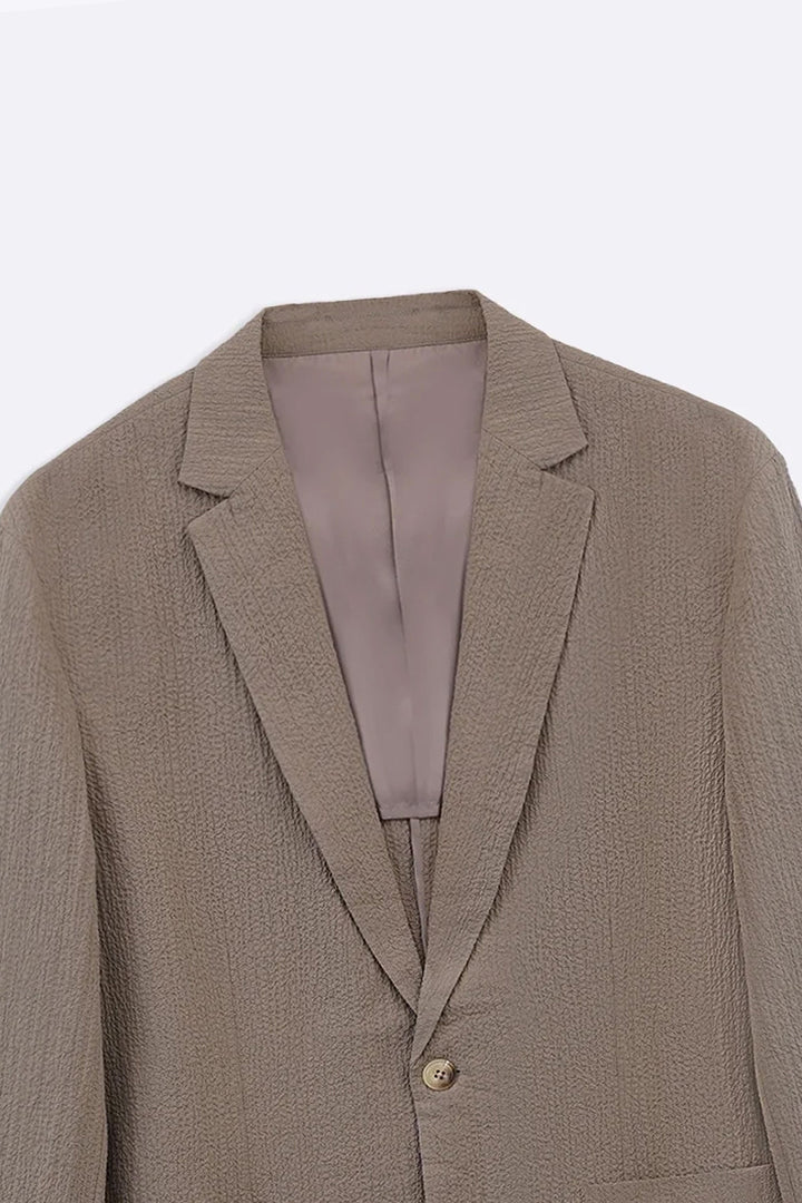 TAUPE SEERSUCKER BLAZER