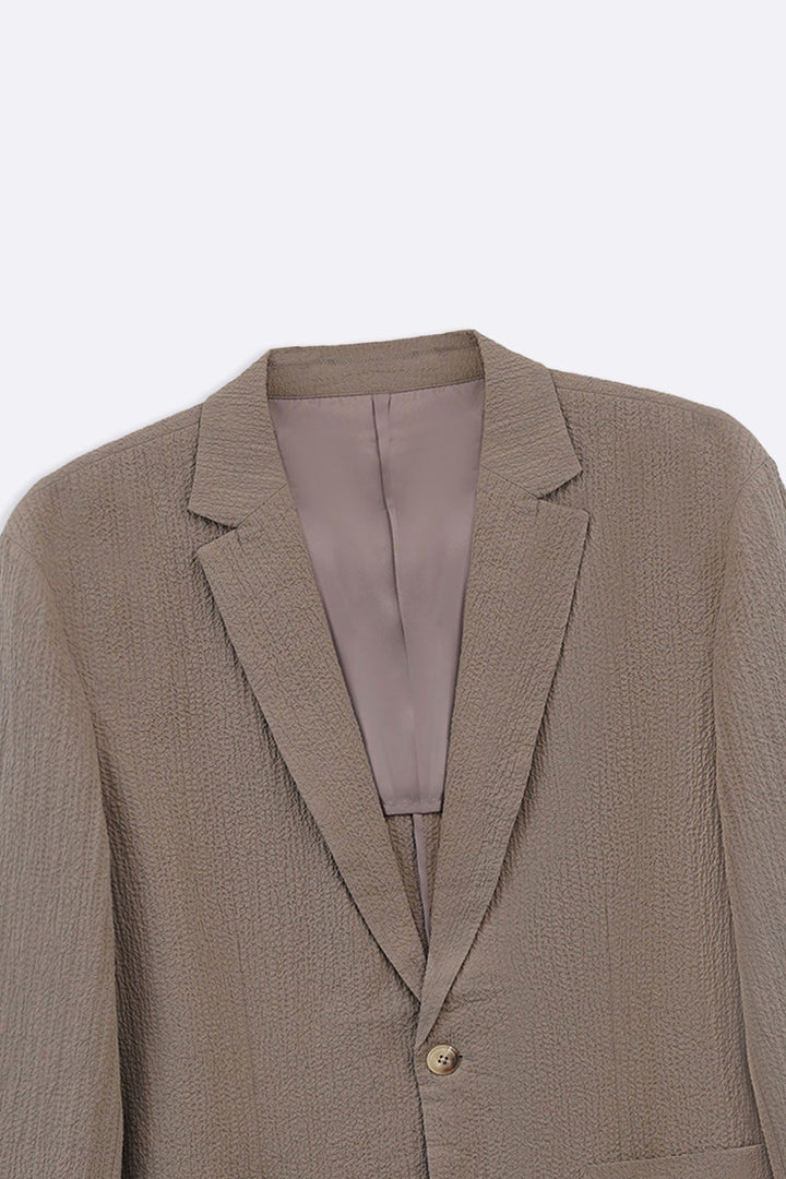 TAUPE SEERSUCKER BLAZER
