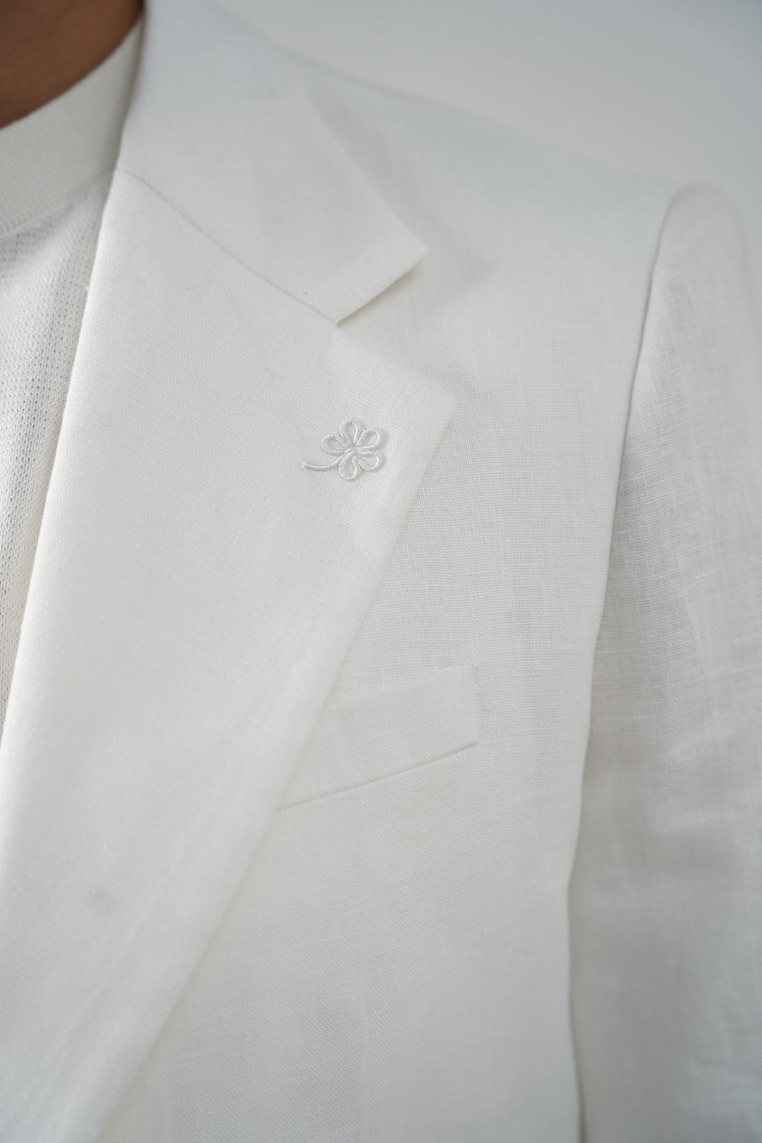 WHITE PURE LINEN BLAZER