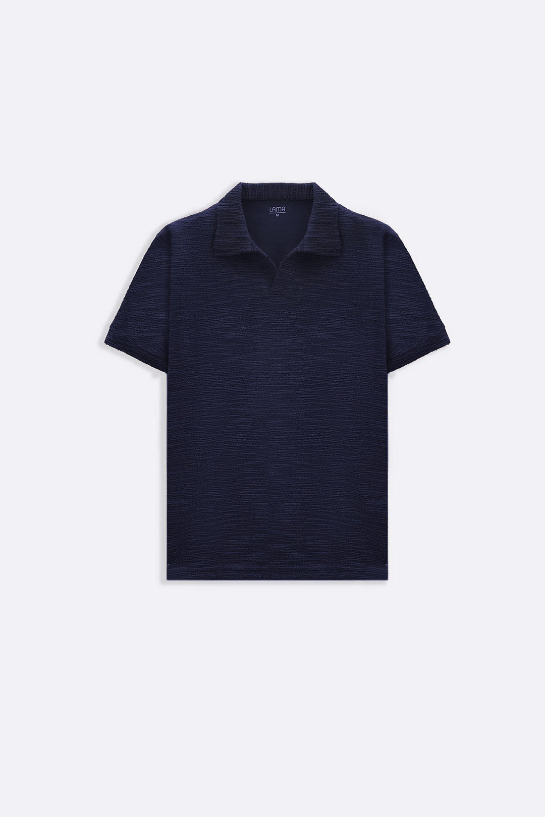 NAVY BOUCLE-KNIT POLO