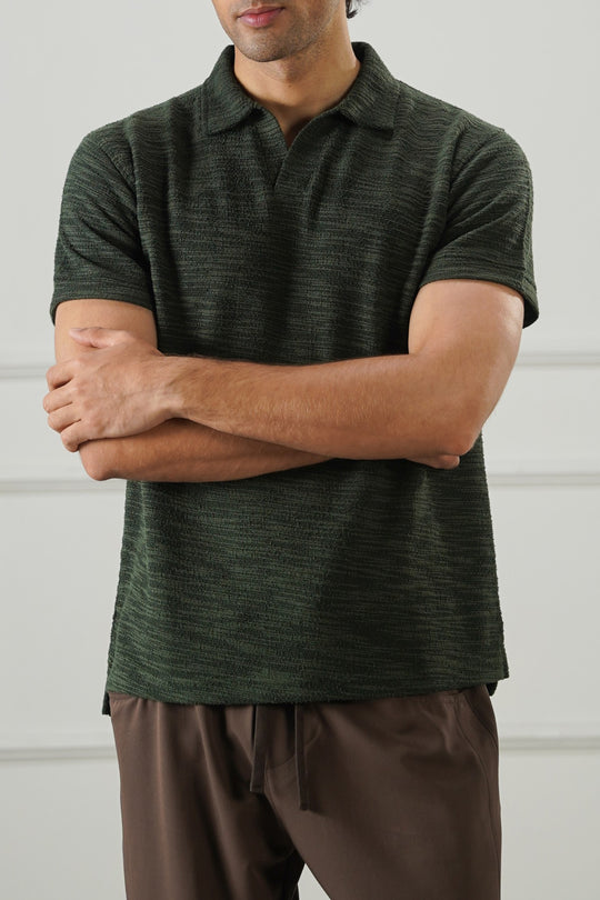 BOUCLE-KNIT POLO