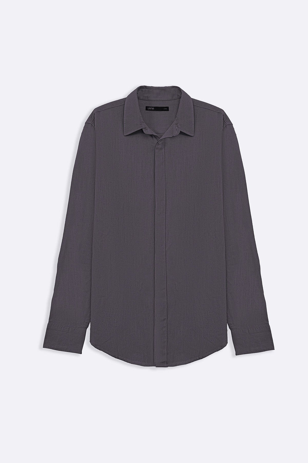 DARK GREY SHIRT WITH HIDDEN PLACKET