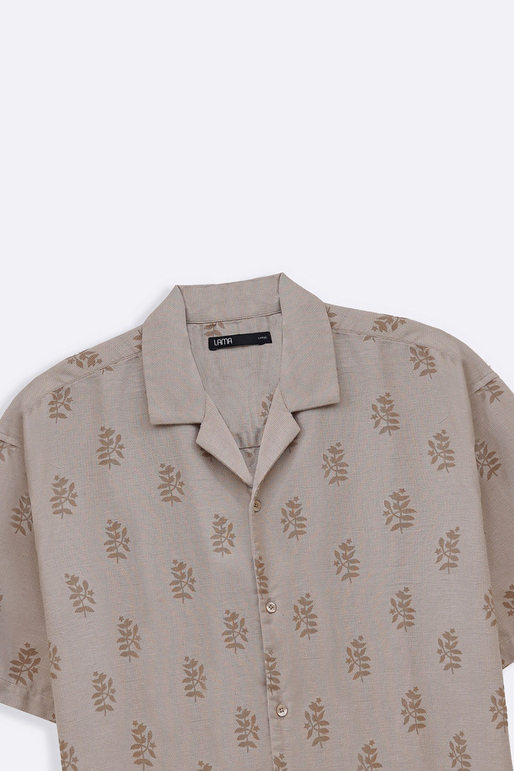BEIGE SCREEN PRINT SAFARI SHIRT