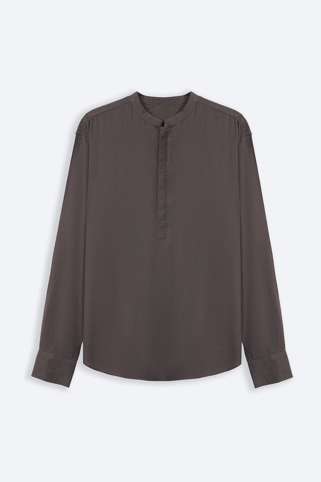 DARK GREY HALF PLACKET SHIRT