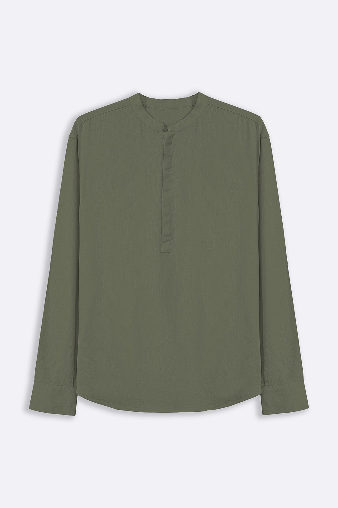GREEN HALF PLACKET SHIRT