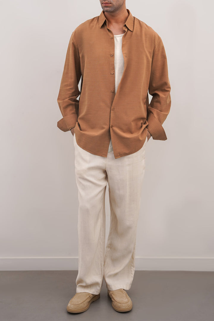 OCHRE BROWN CLASSIC BUTTON DOWN SHIRT