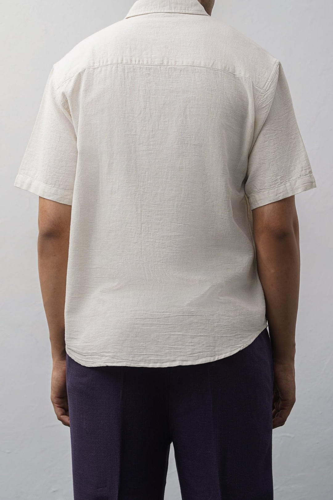 ECRU RELAXED DOBBY SHIRT