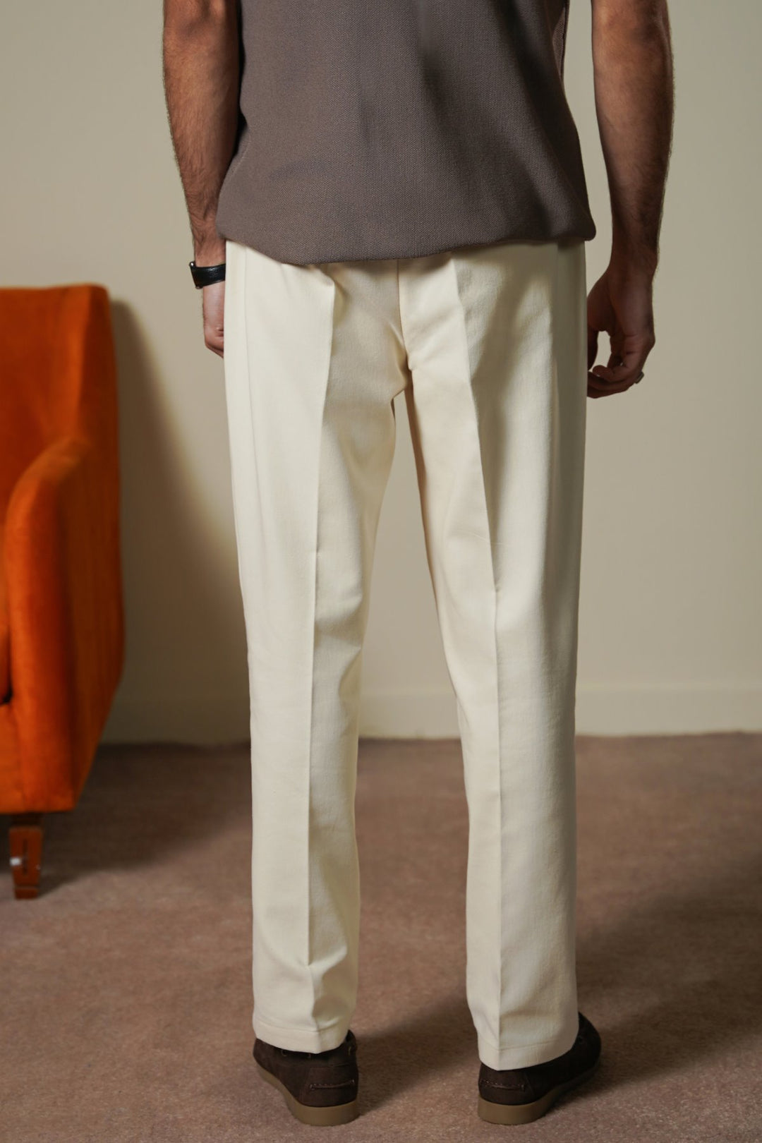 OFF WHITE TAILORED TWILL PANTS