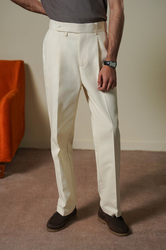 OFF WHITE TAILORED TWILL PANTS