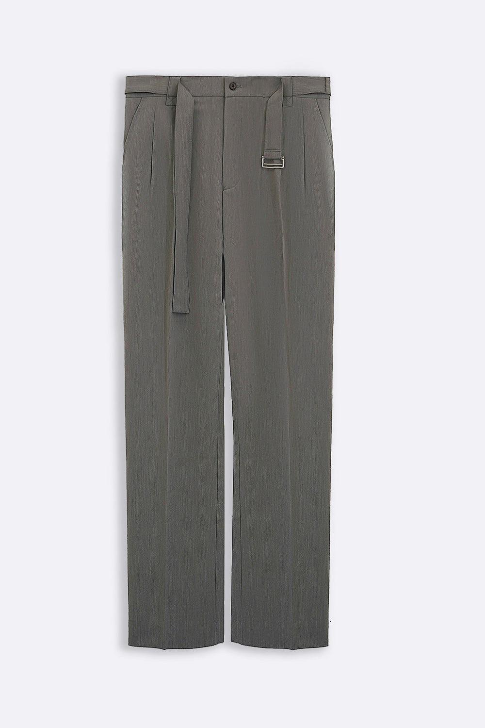 GREY SIGNATURE BELTED PANTS