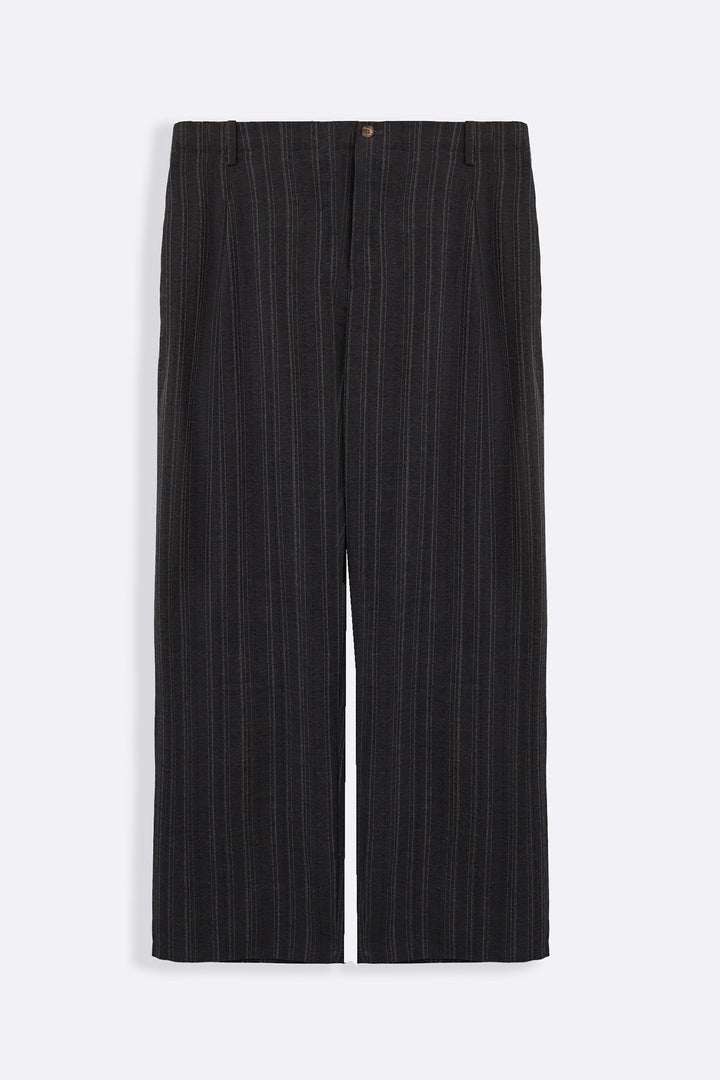 DARK GREY BAGGY PLEATED PANTS