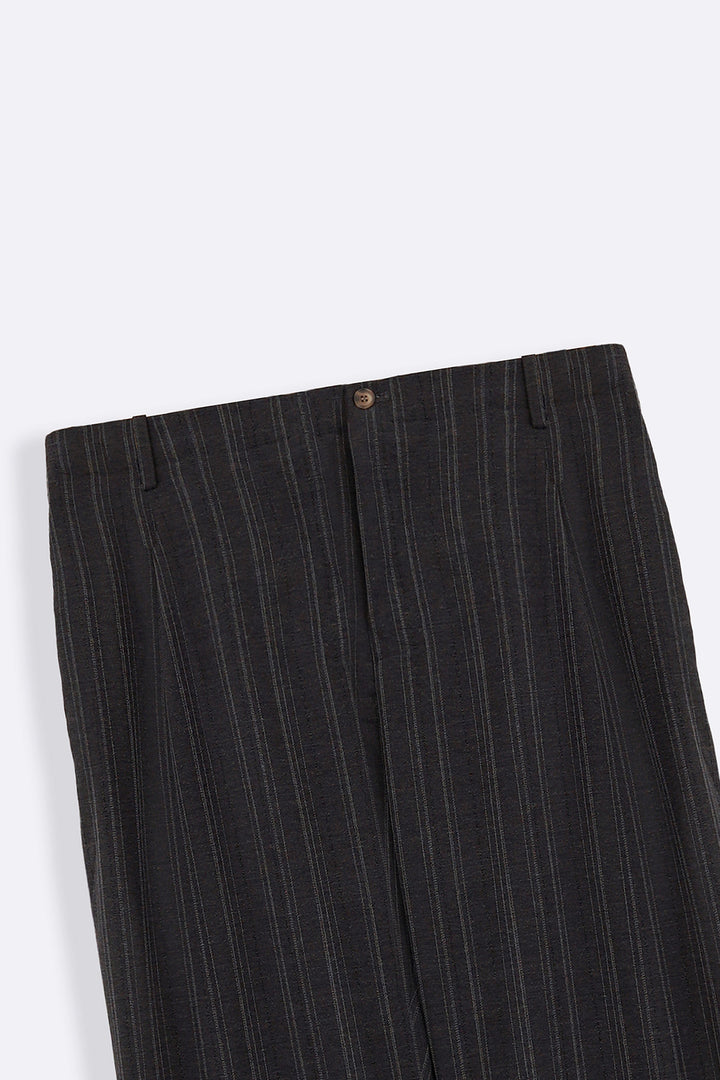 DARK GREY BAGGY PLEATED PANTS