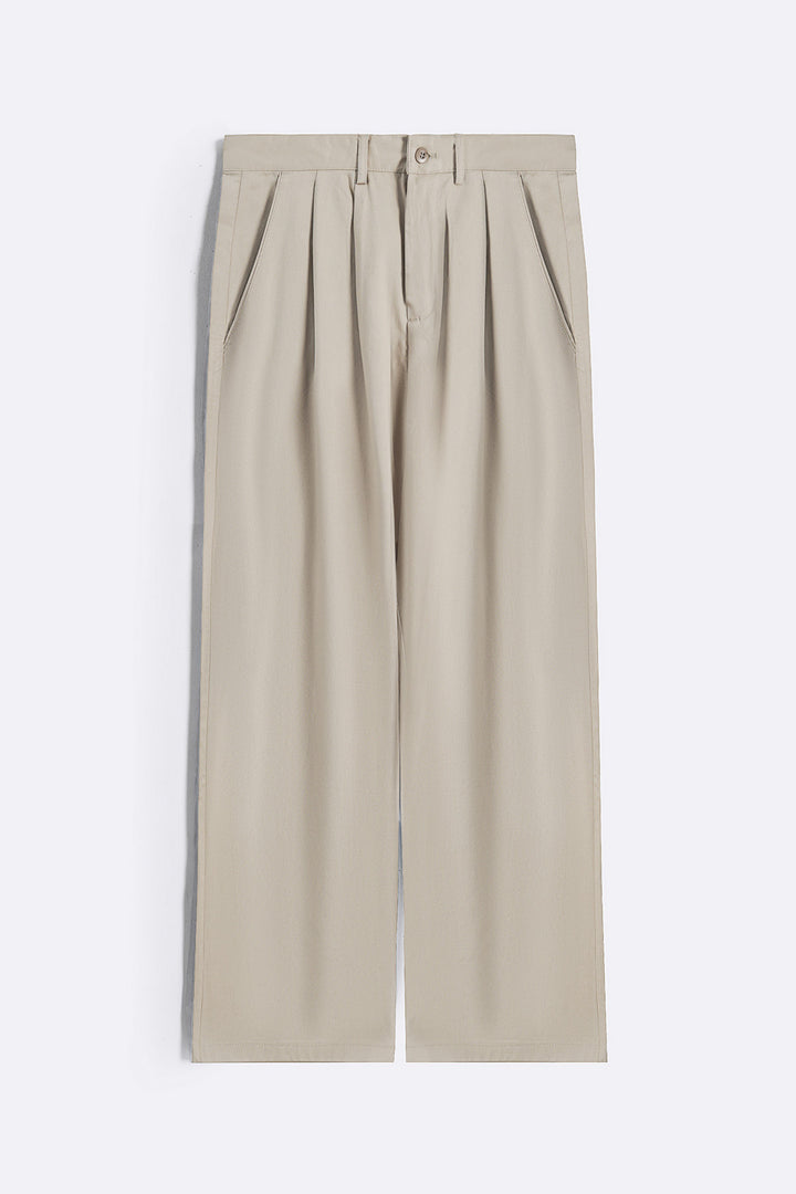 DOUBLE PLEAT TWILL PANTS