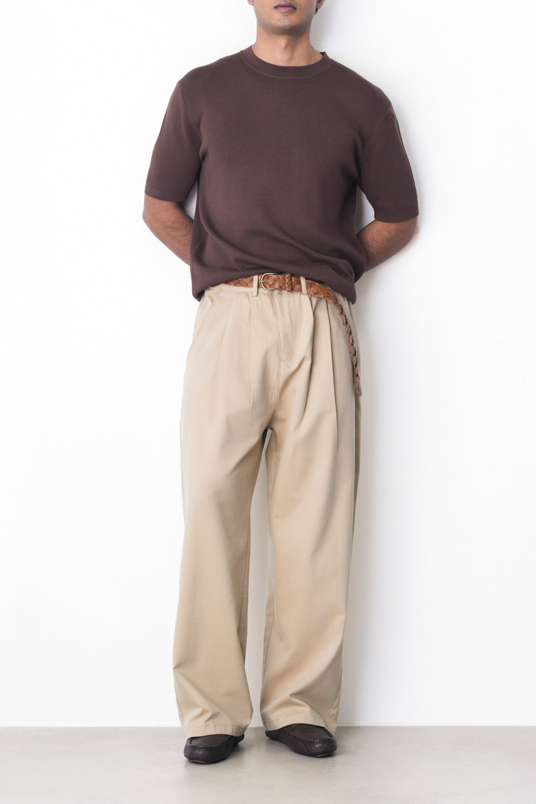 DOUBLE PLEAT TWILL PANTS