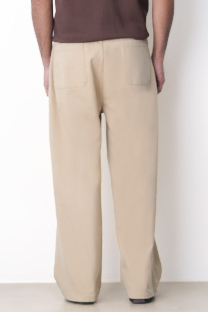 DOUBLE PLEAT TWILL PANTS