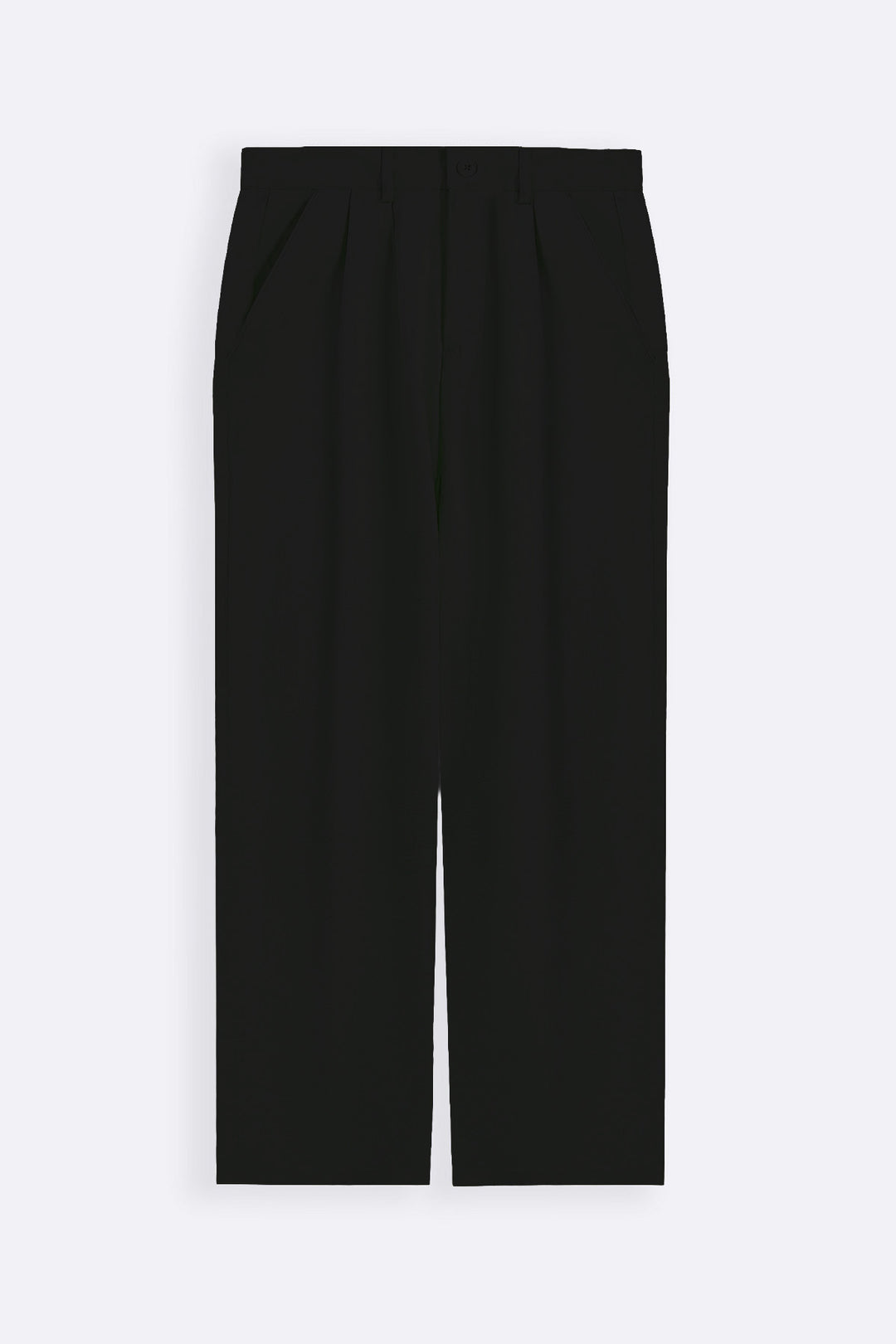BLACK DOUBLE PLEAT TWILL PANTS