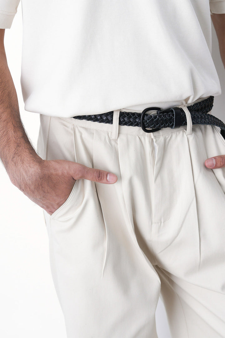 DOUBLE PLEAT TWILL PANTS
