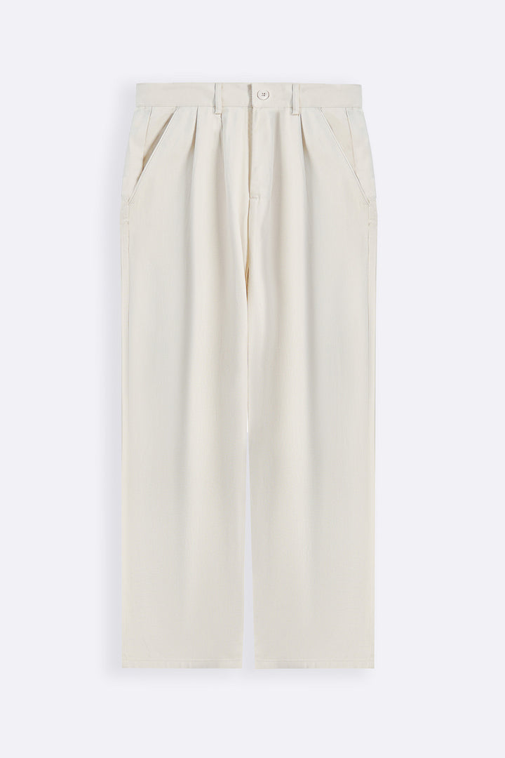 OFF WHITE DOUBLE PLEAT TWILL PANTS