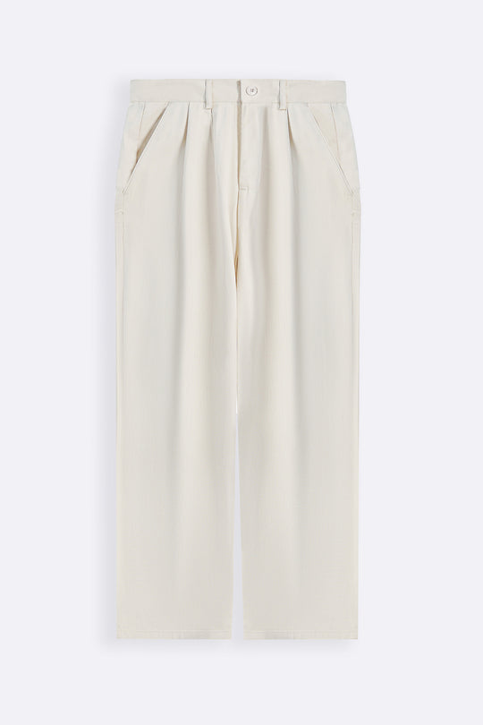 OFF WHITE DOUBLE PLEAT TWILL PANTS