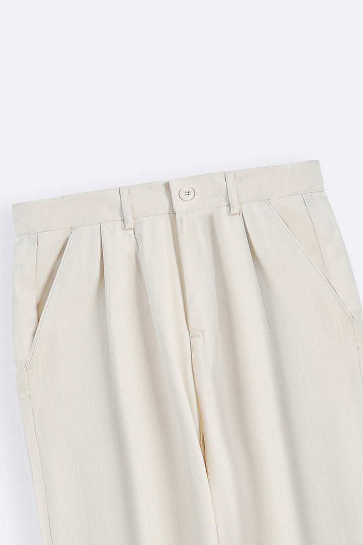 OFF WHITE DOUBLE PLEAT TWILL PANTS