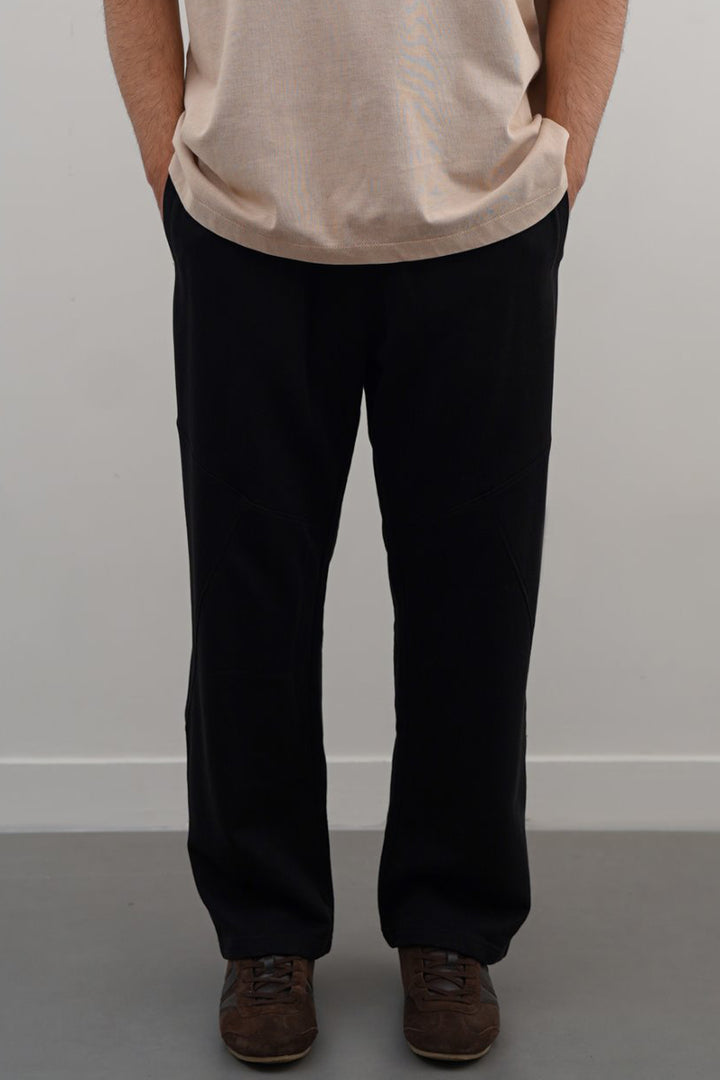 BLACK COTTON COMFORT SWEATPANTS