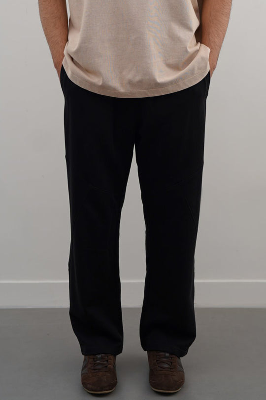 BLACK COTTON COMFORT SWEATPANTS