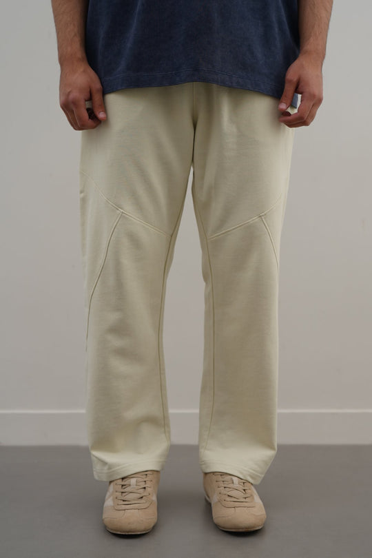 CREAM COTTON COMFORT SWEATPANTS