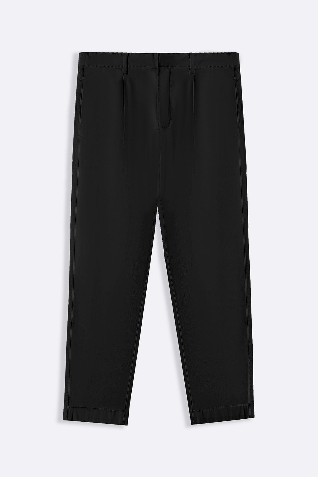 BLACK PLEATED CHINOS