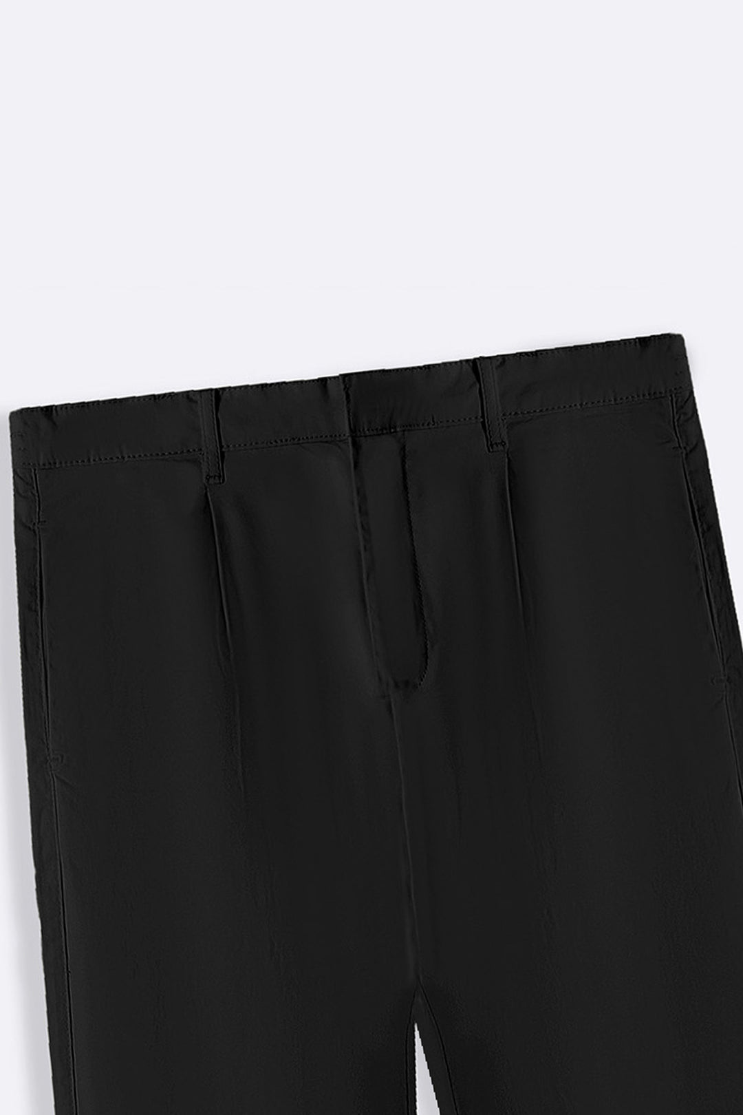 BLACK PLEATED CHINOS