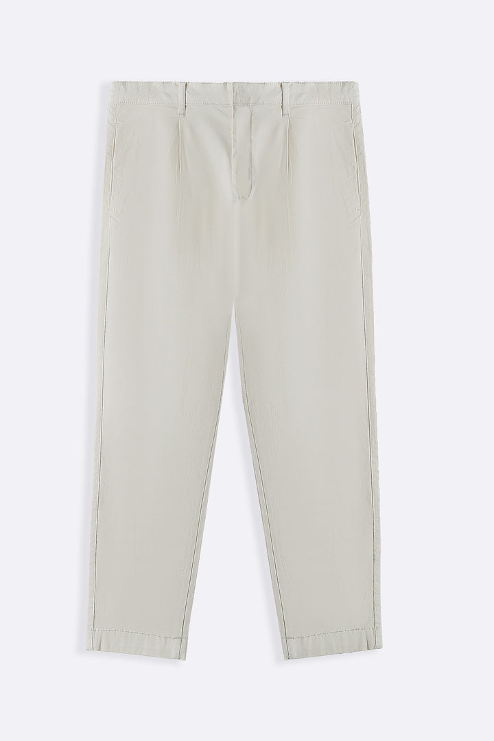 ECRU PLEATED CHINOS
