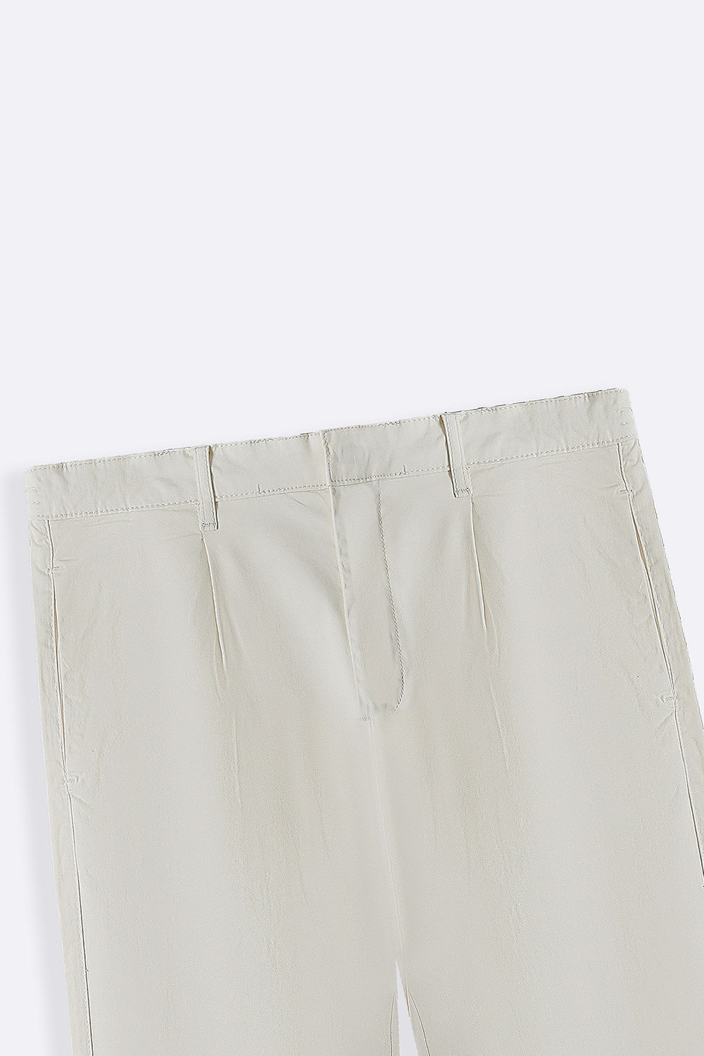 ECRU PLEATED CHINOS