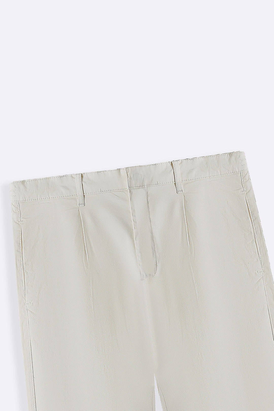 ECRU PLEATED CHINOS